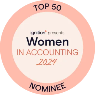 Jamee White, CPA, Women in Accounting Awards 2024 finalist badge